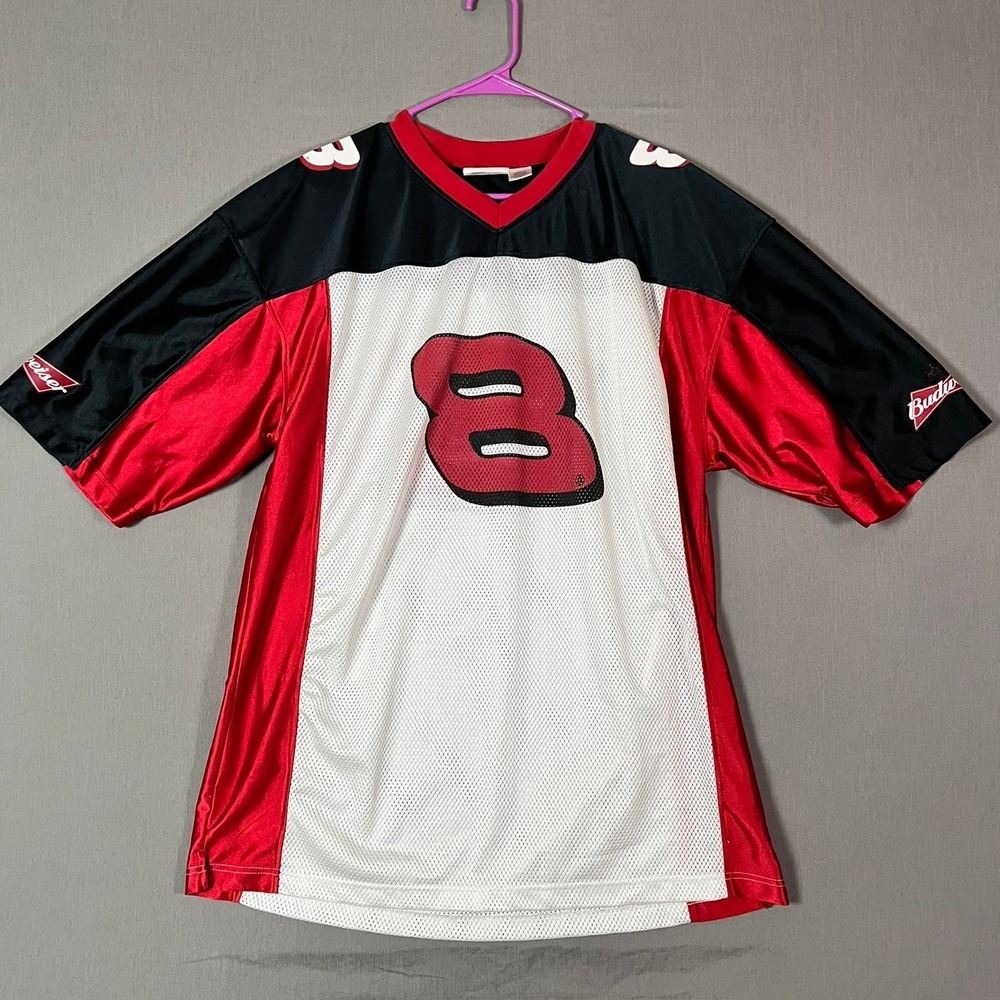 Dale Earnhardt Jr Winners Circle Jersey Large Red White Black NASCAR Vintage